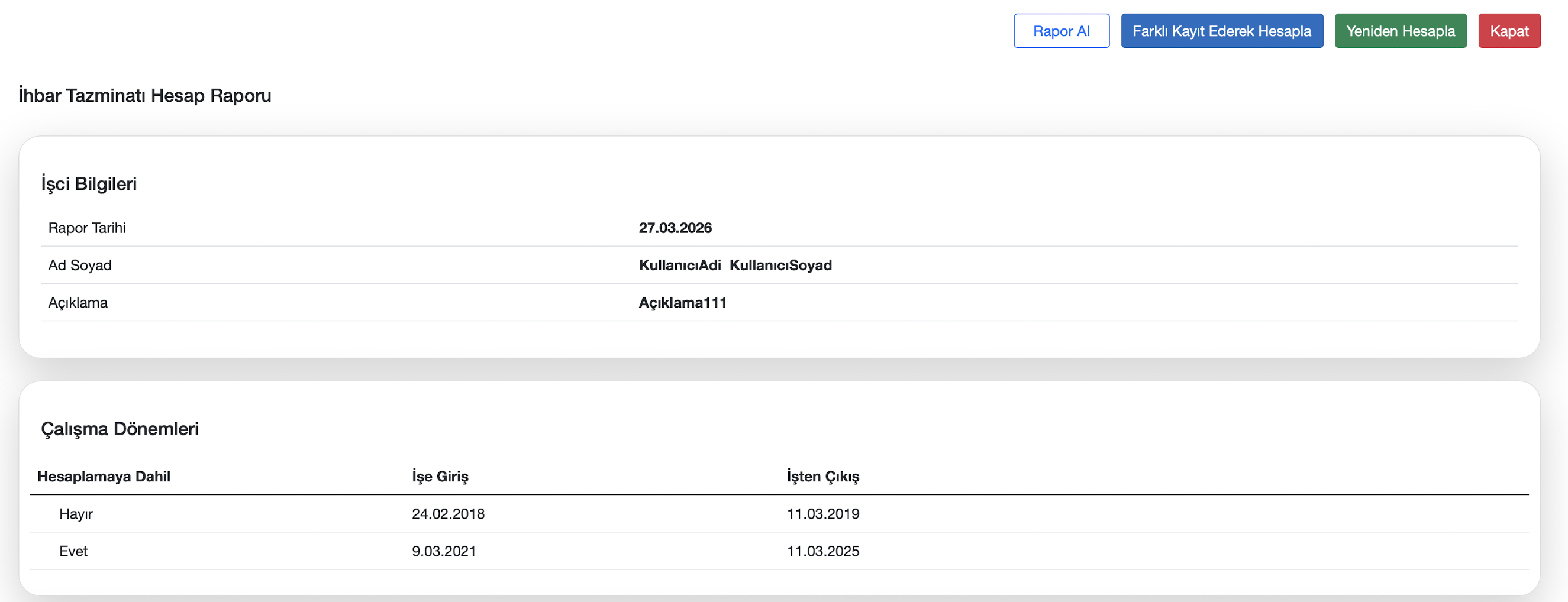 İhbar tazminatı ücret esasları ekranı